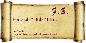 Fosztó Bálint névjegykártya