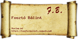 Fosztó Bálint névjegykártya
