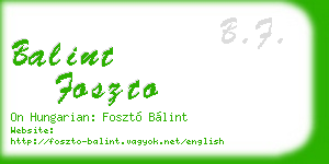 balint foszto business card