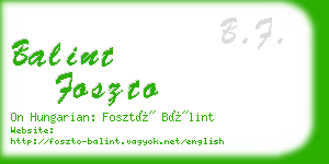 balint foszto business card